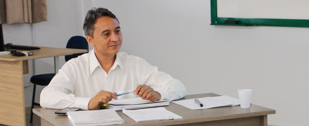 Benedito Albuquerque da Silva defendeu tese em uma das salas de aula do bloco D, no campus Tamandaré, da Universidade Católica Dom Bosco, em Campo Grande/MS, em 06/04/2018.